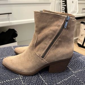 Lucky Brand suede asymmetrical boots